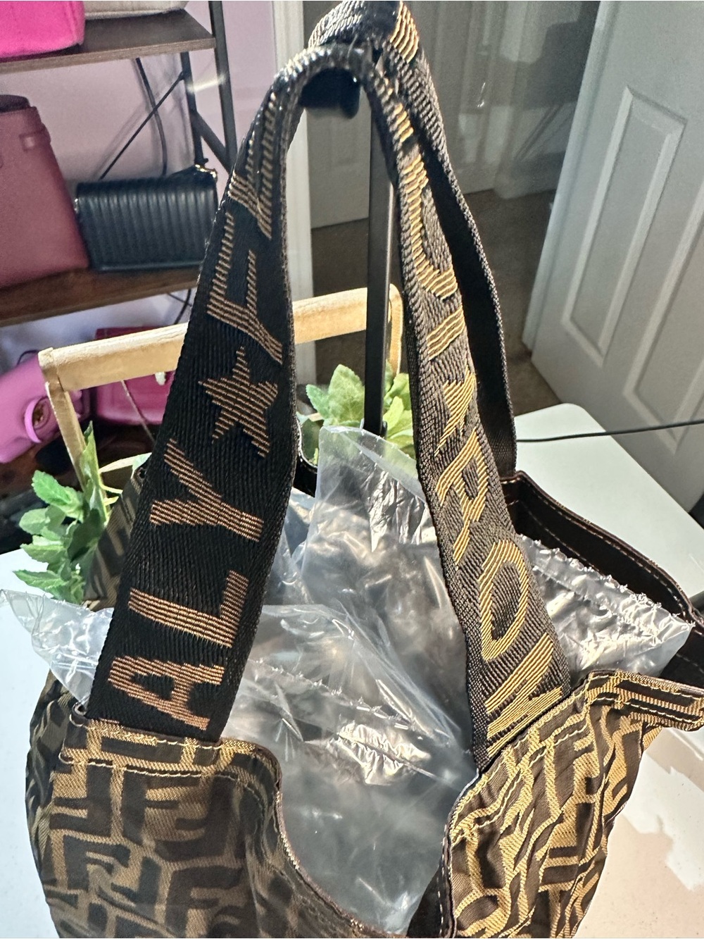 Fendi Brown FF Zucca Canvas Tote with Logo Strap - Picture 7 of 11